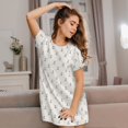 thumbnail image 3 of Fotbe Anchors Bata de Dormir para Mujer con Estampado, Camisón de Algodón de Manga Corta, Ropa de Dormir Casual, 3 of 6