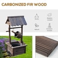thumbnail image 4 of Outsunny Outdoor Wooden Wishing Well Fountain With Adjustable Water Flow Rate, Outdoor Rustic Waterfall Fountain With Electric Pump, Water Bucket, For Backyard Patio Garden Lawn, Carbonized Finish, 4 of 9