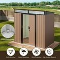 thumbnail image 6 of Lofka 6 x 4 FT Outdoor Storage Shed, Tools Storage Garden Shed with Lockable Sliding Door for Outsides, Brown, 6 of 7