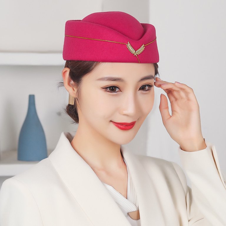 Wilitto Stewardess Hat Air Hostesses Beret Formal Uniform  display picture 1