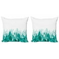 thumbnail image 1 of Ambesonne Butterfly Throw Pillow Cover 2 Pack, Spring Theme Abstract, 18", Teal White, 1 of 2