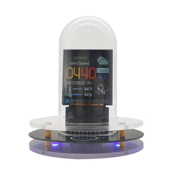 【CyberGlow X Pro】 Smart Glow Tube Clock Weather Station + Bitcoin Tracker Cyberpunk Desktop Art Decoration