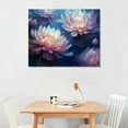 thumbnail image 2 of ONETECH  Lotus Flower Wall-Art - Pink Flowers Wall Decor for Bedroom Teen Girl - Canvas Prints Wall Art Ready to Hang Size, 2 of 4