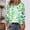 004 Green, variant on Womens Fall Fashion 2025 3/4 Sleeve With Smocked Cuffs Dressy Print Casual Blouses Outfits Beach Vacation Plus Size Clothes