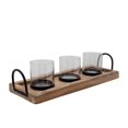 thumbnail image 2 of Sagebrook Home 18" 3-Candle Holders On A Tray, Brown, 2 of 2