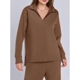 thumbnail image 4 of Conjuntos de Dos Piezas para Mujer, Moda de Otoño 2025, Pantalones Anchos, Conjunto de Estar por Casa, para Viajes y Vacaciones. Marrón M, 4 of 9