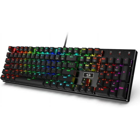 Redragon K556 RGB LED Backlit 104 Standard Keys Wired Mechanical Gaming Keyboard with Aluminum Base