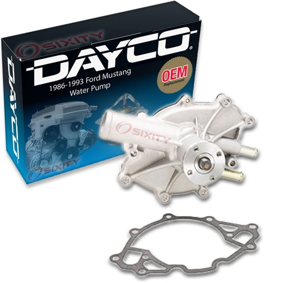 Dayco Engine Water Pump compatible with Ford Mustang 5.0L V8 1986-1993