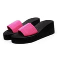 thumbnail image 2 of Slippers for Women,Ladies Shoes Summer Fashion Beach Sandals Nesh Elastic Band Wedge Sandals,Womens Slippers,Hot Pink,6, 2 of 4