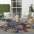 thumbnail image 4 of Nourison Aloha Indoor/Outdoor Navy Multicolor 7’10” x Round Area Rug (8 Round), 4 of 9