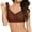 Coffee, variant on Seamless Wireless Bra for Women with Support - No Underwire Full Coverage Push Up Comfort Bras - Back Smoothing Bralettes Thin Laceless Comfortable Breathability Brater Buckle Bra
