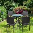 thumbnail image 3 of Costway Set of 4 Outdoor Patio PE Rattan Dining Chairs Armrest Stackable Garden, 3 of 8