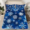 thumbnail image 2 of Manfei Chic Snowflakes Bed Sheets 4 Pieces, Merry Xmas Christmas King Sheets, Blue White Sheet Set, Breathable Home Decor, 2 of 7