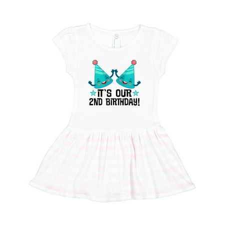 

Inktastic 2nd Birthday Twins Party Gift Toddler Girl Dress
