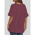 thumbnail image 2 of Women's Oversized T Shirts Short Sleeve Crewneck Summer Tops Casual Loose Basic Tee Shirts Trendy Clothes, 2 of 4