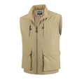 thumbnail image 4 of Big & Tall Men's Sleeveless Utility Fishing Vest Mesh Liner Stand Collar Full Zip Cargo Workwear Jacket for Hiking Travel Quick Dry Lightweight Solid Color, 4 of 7
