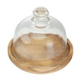 thumbnail image 3 of HERFIER French Butter Keeper Glass Dome with Wooden Base for Display, 3 of 8