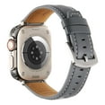 thumbnail image 3 of Compatible with Apple Watch Band Series 11 10 9 8 7 6 5 4 3 2 1 SE321 Ultra321, for iWatch 42(Series 1/2/3)/44/45/46/49mm, Genuine Leather Replacement Band for Women & Men, Gray, 3 of 6