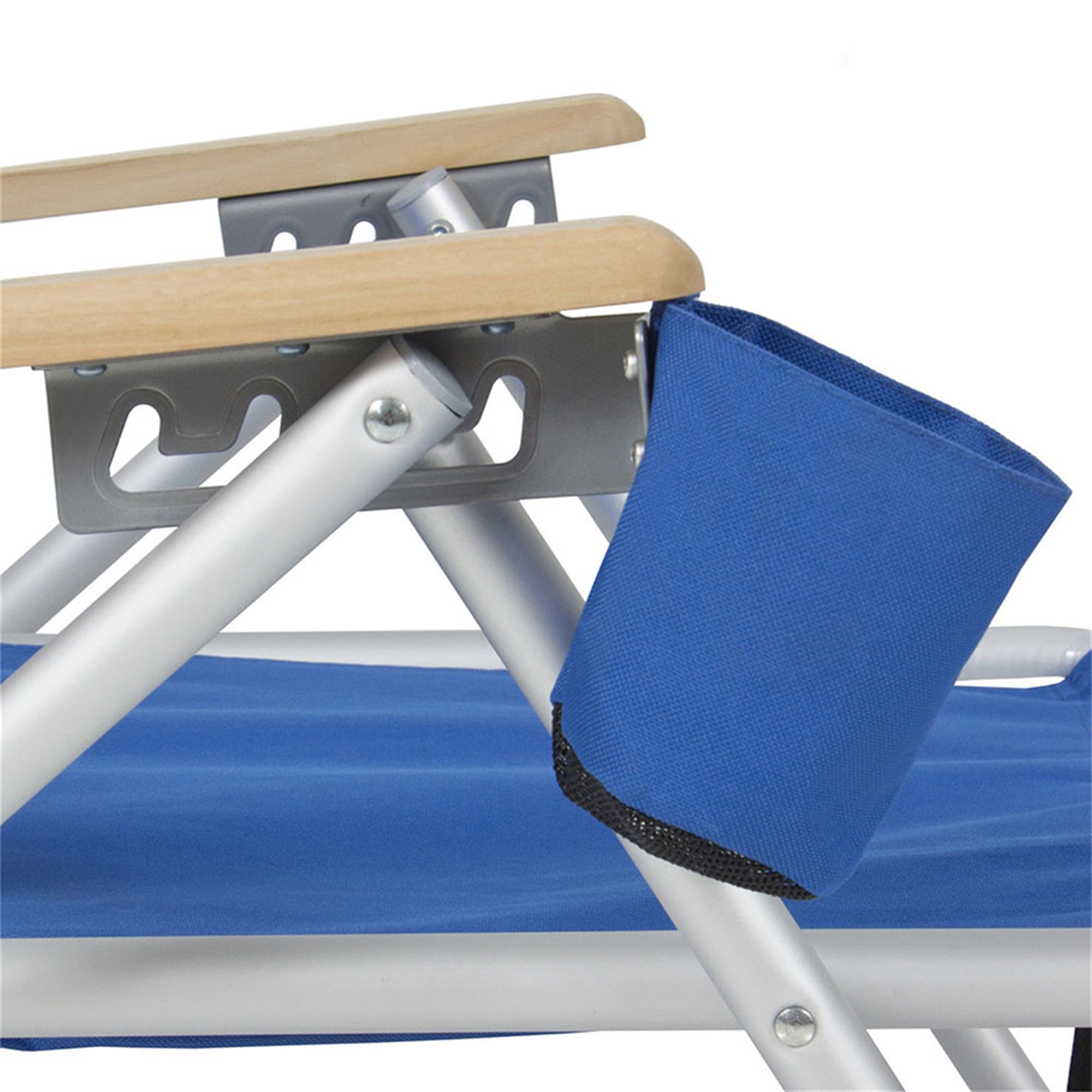 Kadyn Portable High Strength Beach Chair with Adjustable Headrest, Portable Folding Chair, Reclining Chair Blue