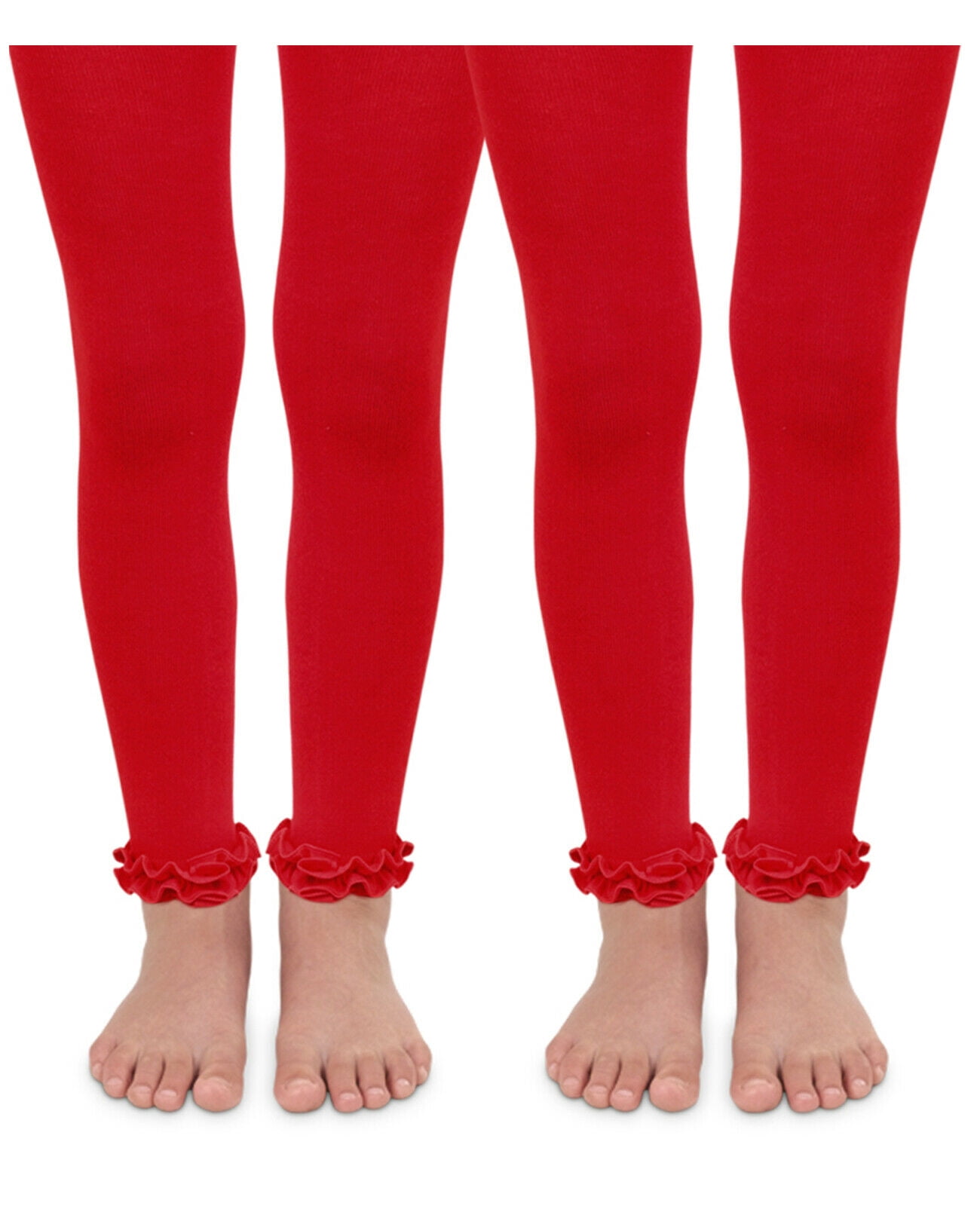 Jefferies Socks Big Girls Pima Cotton Ruffle Footless Tight 