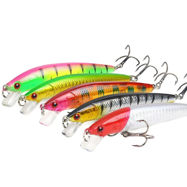 5pcs 10cm/8.5g Minnow Fishing Lures Large Hard Bait Combination Sinking Lure  With Hook For Trout Perch 