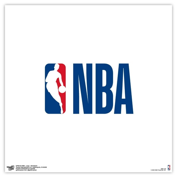 Gallery Pops NBA Logo - Wordmark Wall Art, Unframed Version, 12" x 12"