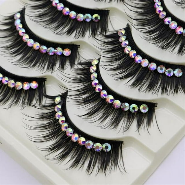 Pestañas naturales, pestañas postizas, pestañas cortas, pestañas postizas de visón tenues, 5 pares de pestañas postizas de colores, pestañas postizas tridimensionales multicapa, pestañas postizas.