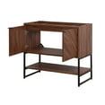 thumbnail image 2 of JONATHAN Y Juhl 35 in. W x 18 in. D x 33 in. H, Chevron-Front 2-Shelf, Bath Vanity Cabinet ONLY, Walnut, VAN1015B, 2 of 8