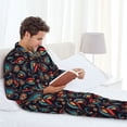 thumbnail image 6 of Honeii Paisley1 Pattern Mens Pajamas Set,2pcs Men's Lounge Long Sleeve Sleep Shirt and Pajama Bottoms Sleepwear Set,Mens Pjs Sets-Large, 6 of 7