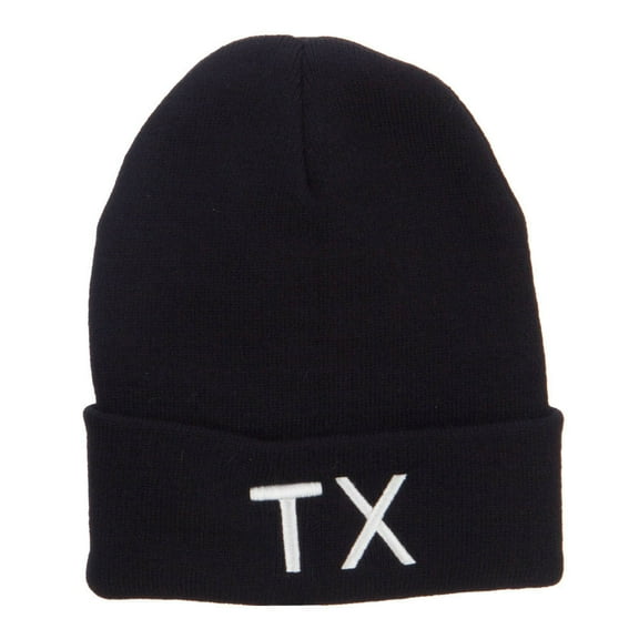 Texas State TX Embroidered Cuff Beanie - Black OSFM