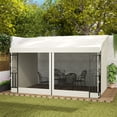 thumbnail image 2 of Outsunny 10' x 13' Wall Mounted Pergola Gazebo with Curtains and Nettings, 2 of 10