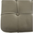thumbnail image 4 of DecMode Teak Wood Tufted Upholstered Leather Bench, Light Gray, 4 of 7