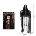 thumbnail image 6 of Motion-Sensor Hanging Ghost Doll with Witch Hat, Halloween Animated Scary Decoration for Indoor Outdoor Haunted House (Style C), 6 of 9