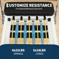 thumbnail image 3 of Carbon Steel Pilates Reformer Machine, Foldable Design with High/Low Mode, Jump Board & Elastic Cords, Adjustable Resistance for Home Pilates Workout, 3 of 7