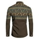 thumbnail image 3 of Camisas De Lino Para Hombre Camisa de manga larga con solapa y hebilla de bolsillo con impresión digital 3D para hombre (Brown, XXL), 3 of 5