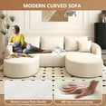 thumbnail image 3 of 111" U Shaped Modern Modular Sectional Curved Sofa with Ottoman, Minimalist Style Comfy Cloud Couch for Living Room Apartment, No Assembly Required Boneless Couches (White,Right Facing Chaise), 3 of 8