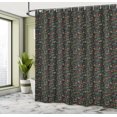 thumbnail image 4 of Ambesonne Tropical Shower Curtain, Cacao Beans Leaves Flowers, 69"Wx70"L, Olive Green Paprika and Blue, 4 of 4
