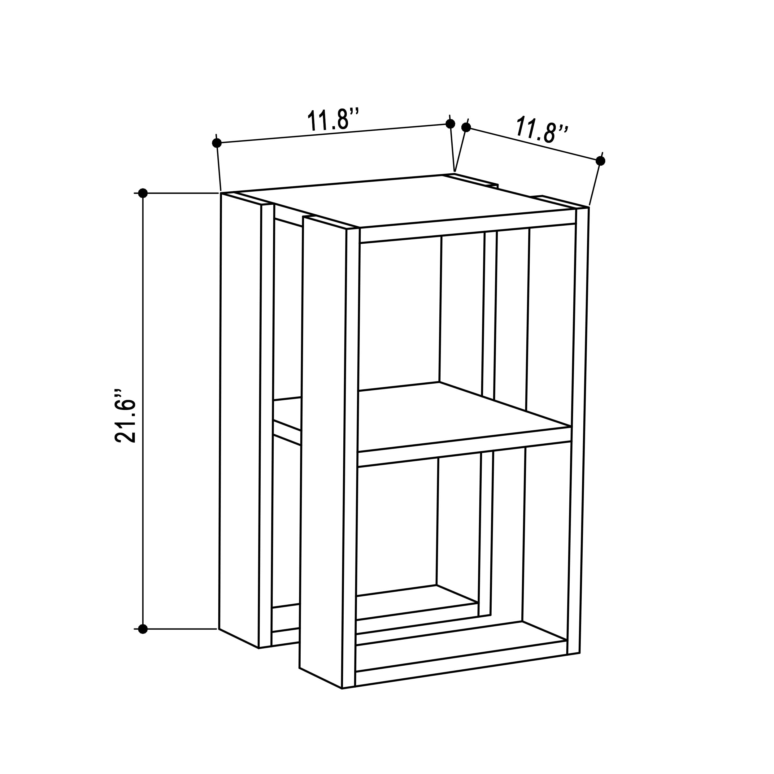 Ada Home Decor Furniture Burgundy 2 Tier Nellie Nightstand