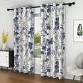 thumbnail image 3 of Lfeey Blackout Curtains for Living Room, Watercolor Floral Painting Thermal Insulated Light Blocking Grommet Curtains Drapes, 52x63 inch, 2 Panels, 3 of 5