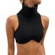 thumbnail image 1 of Top sin hombros de punto acanalado ajustado para mujer: bralette sensual de cuello alto para fiestas y salidas nocturnas, 1 of 5