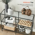 thumbnail image 6 of 39.4" Console Table, 3 Shelves Narrow Entryway Table with Adjustable Metal Feet, Black, 6 of 10