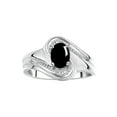 thumbnail image 1 of RYLOS Rings for Women Silver Swirl Ring with 7X5MM Oval Gemstone &  Diamond Ring Cabochon Onyx Jewelry Size 6, 1 of 7