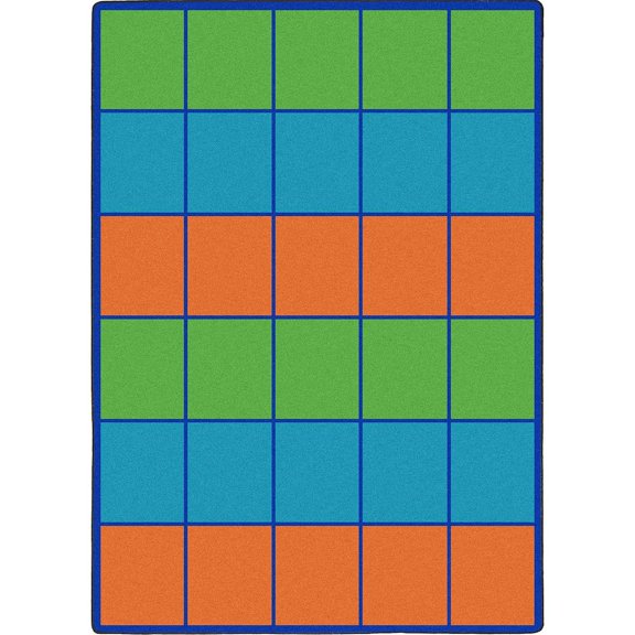 Joy Carpets Kid Essentials Squares to Spare 10'9" x 13'2" Area Rug in Color Multi