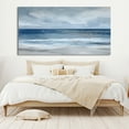 thumbnail image 2 of Seascape Canvas Textured Wall Art Abstract Ocean Oil Painting Hand-Painted Dark Blue Sky Clouds Painting Custom Living Room Decor,Unstretched,Frameless,(41*61cm)16*32Inches, 2 of 5