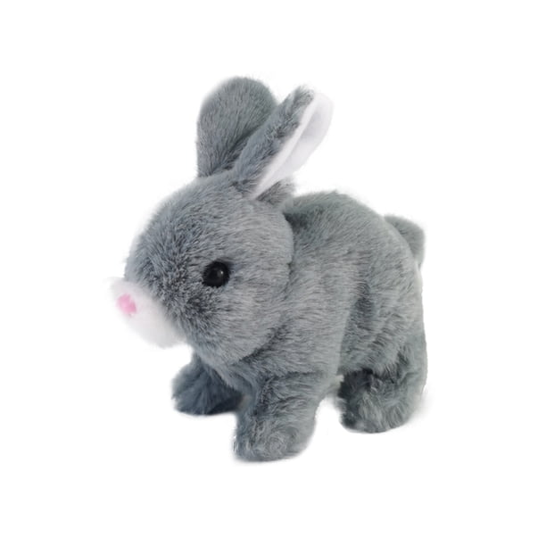 Ounissouiy Muñeco de juguete con relleno electrónico para regalo, adorno decorativo para dormitorio, cojín, muñecas de simulación, Animales de peluche y juguetes de peluche Gris