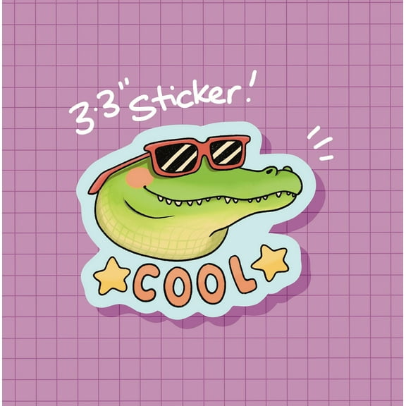 Cool Crocodile Sticker | Die Cut | Waterproof Vinyl (3x3inches)