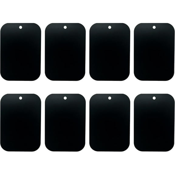Mount Metal Plate（8Pack） for Magnetic Car Mount Phone Holder with Full Adhesive for Phone Magnet, 8X Rectangular (Black)