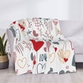 thumbnail image 6 of YFYANG Lightweight Warm Flannel Blanket, Cartoon Love Doodle Throw Blanket for Bed, Sofa, Travel, Camping, 40"x30", 6 of 7