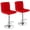 Red, variant on Furnibear Set of 2 Square Swivel Adjustable PU Leather Bar Stools with Back and Footrest, Red