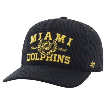 Men's '47 Black Miami Dolphins Letterman Hitch Adjustable Hat